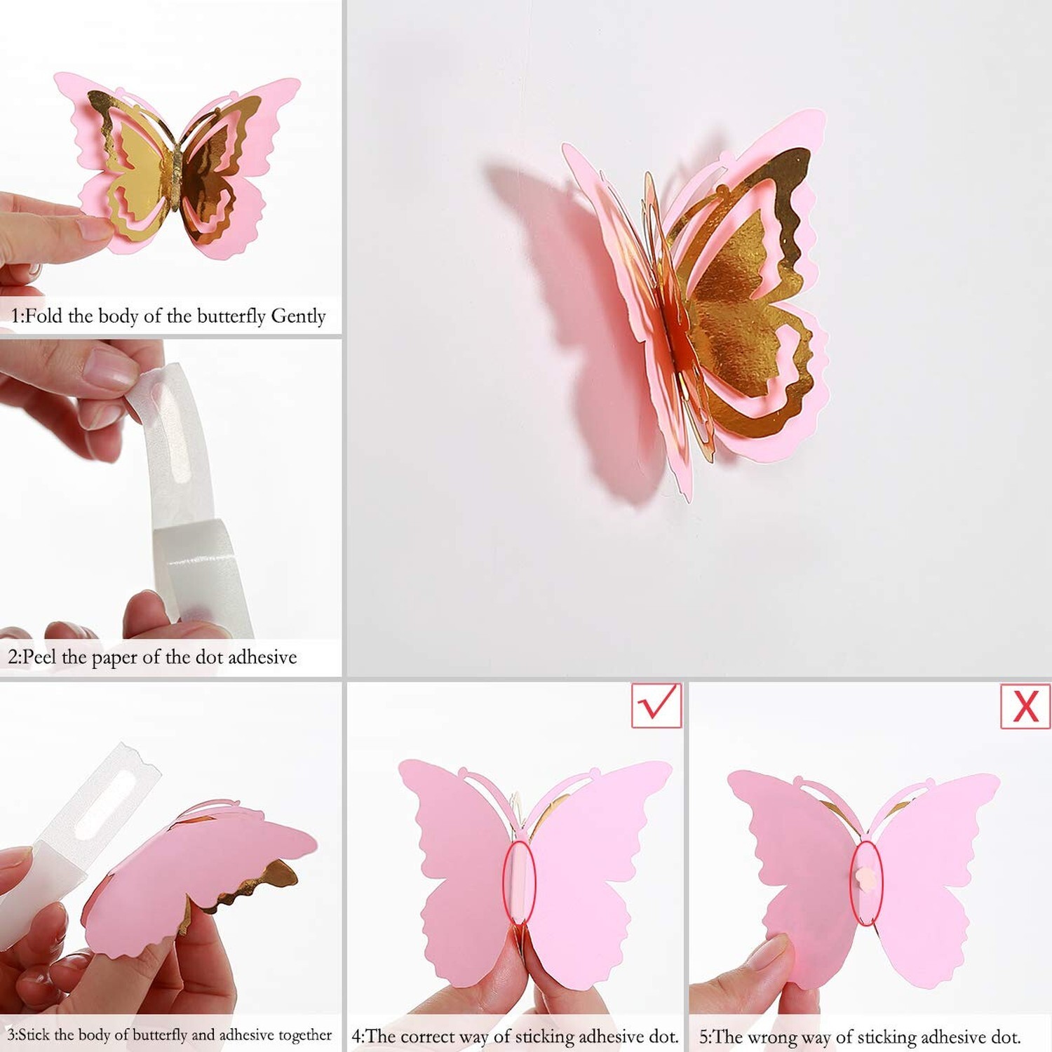pinkblume Silver Blue Teal Butterfly Decorations Stickers 3D Butterfies Wall …