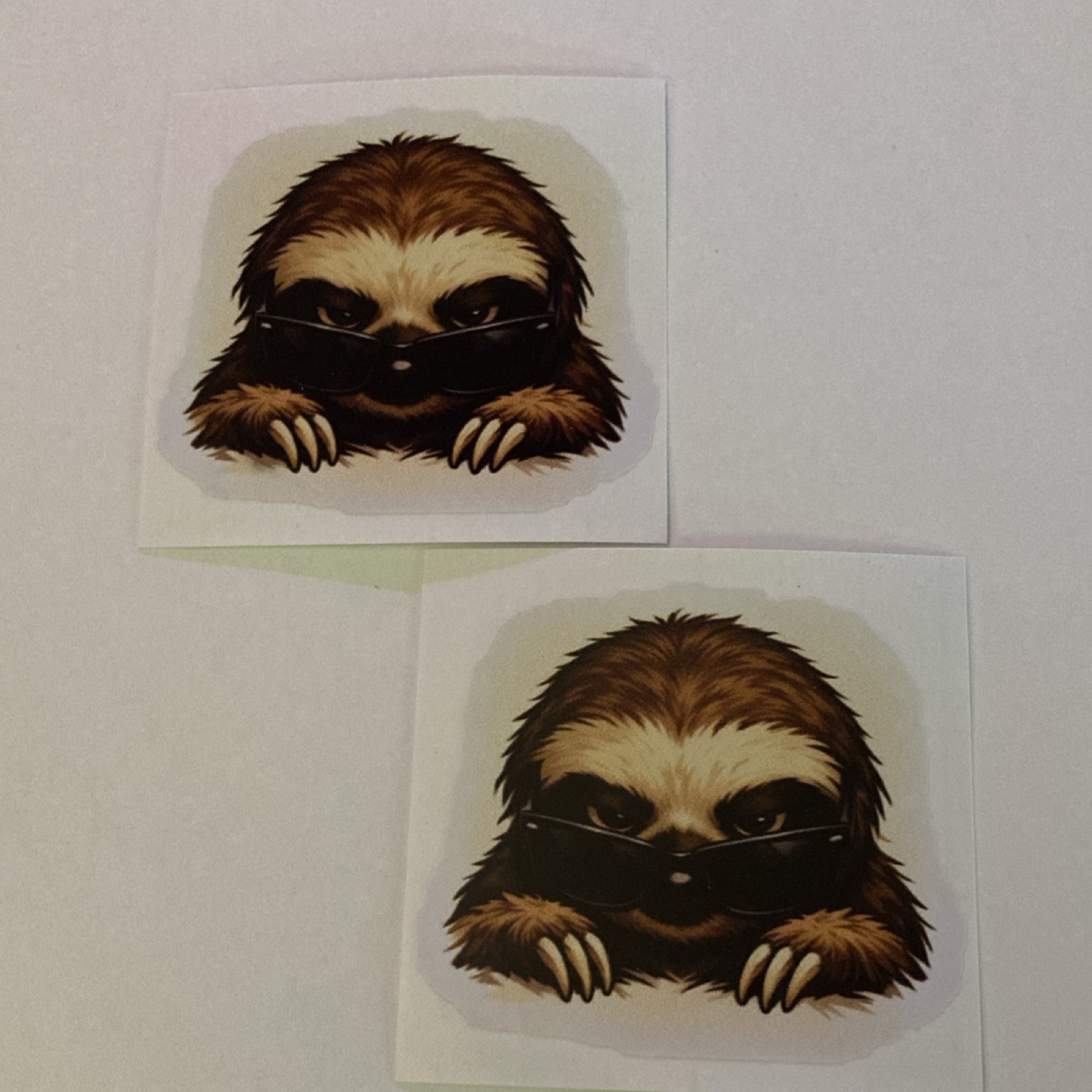 2 pcs Cartoon Sloth Vinyl Sticker Set, Pop Art, Animal Print, Decorative, Humor