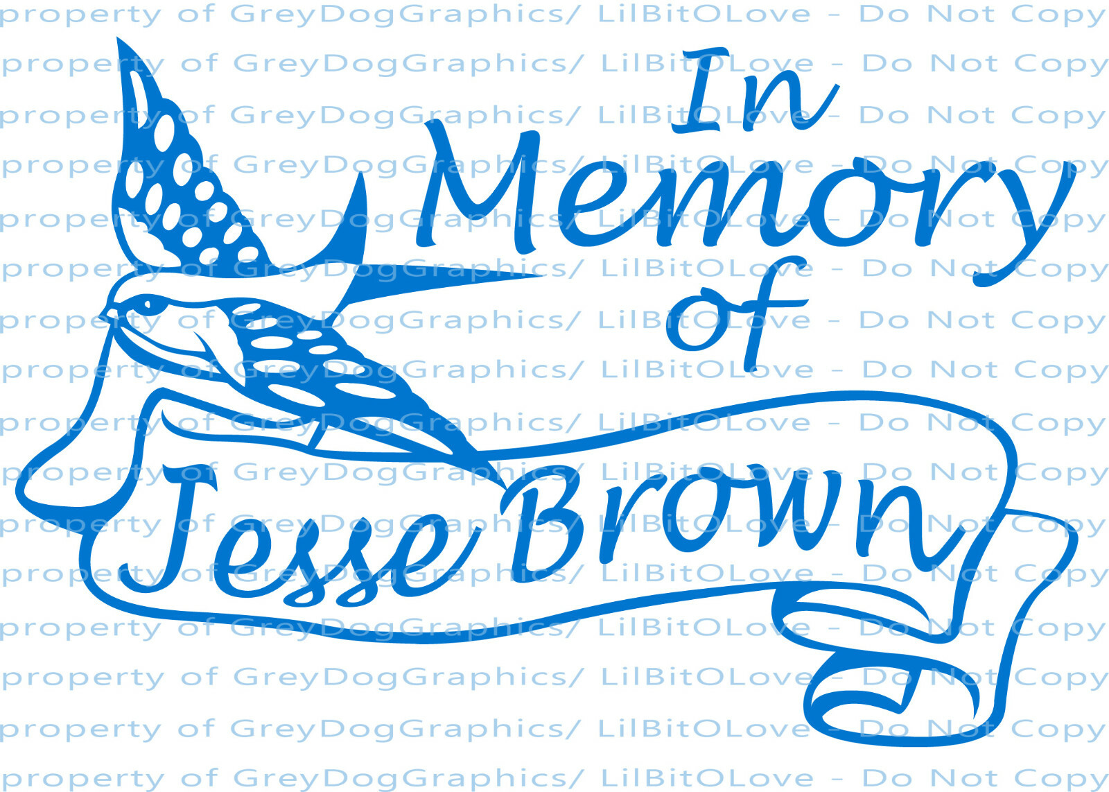 PERSONALIZED IN LOVING MEMORY VINYL DECAL BIRD & BANNER WITH NAME SCRIPT