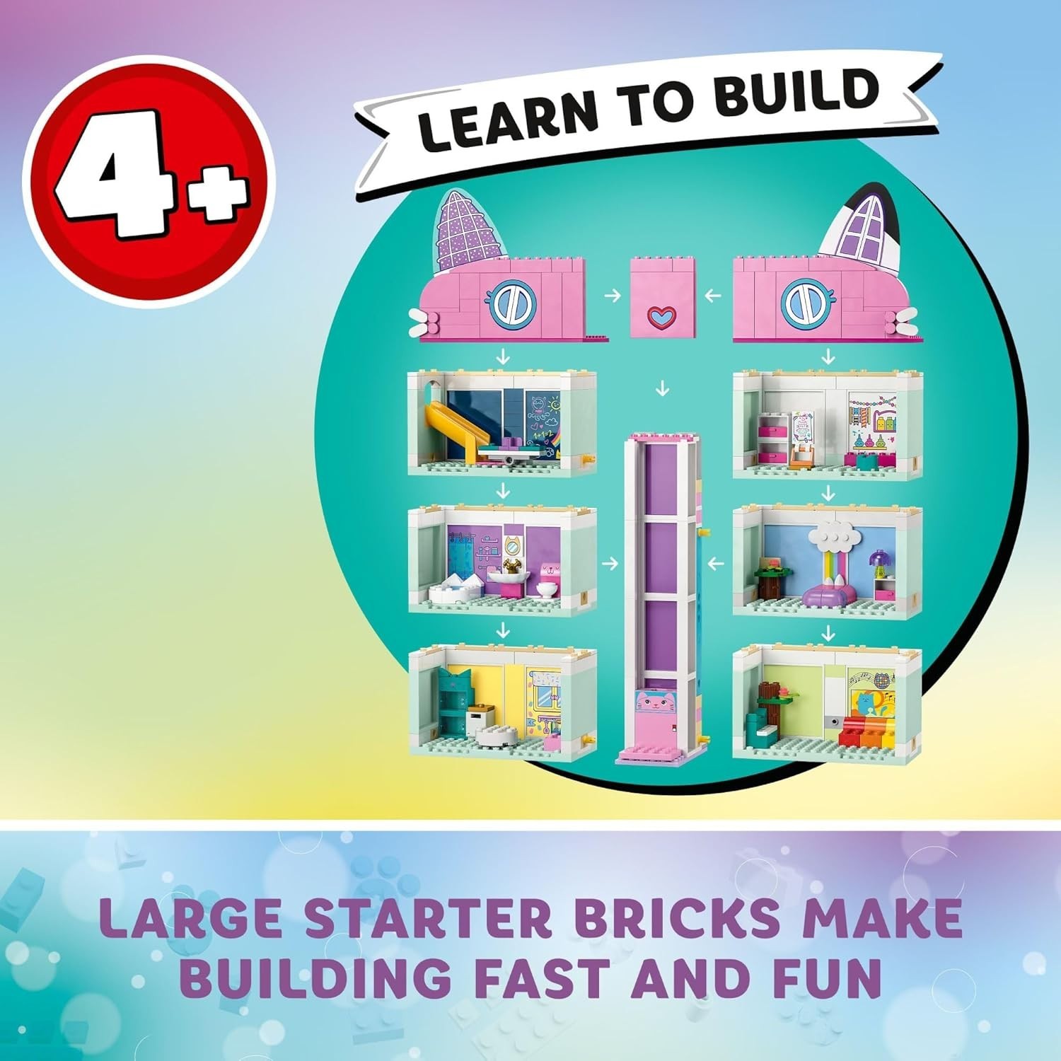 Gabby's Dollhouse Building Toy – Pretend Play Toy Figures & Playsets for Girls &
