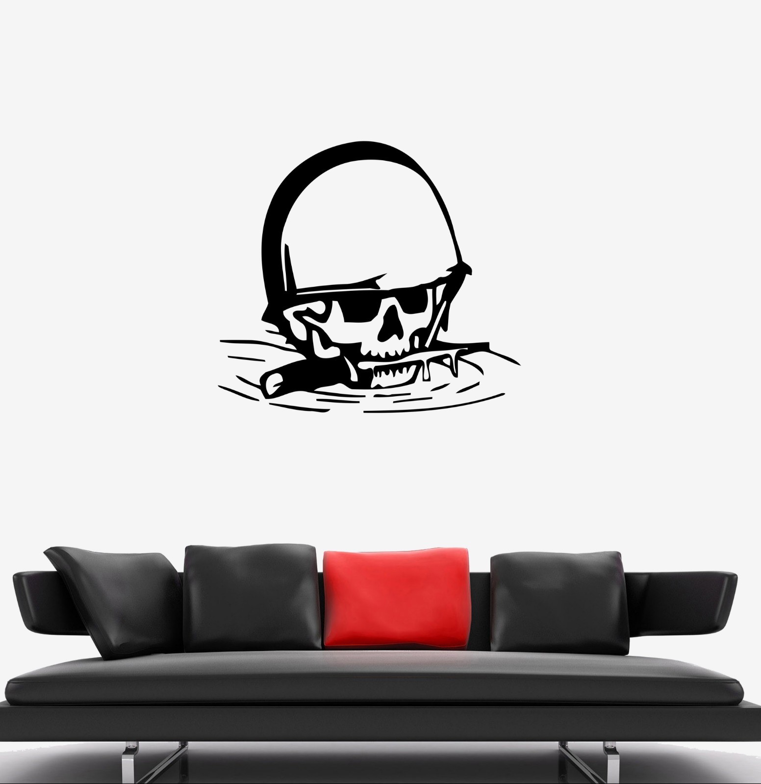Wall Decal Skull Soldier War Skeleton Knife Death Vinyl Sticker (ed1350)