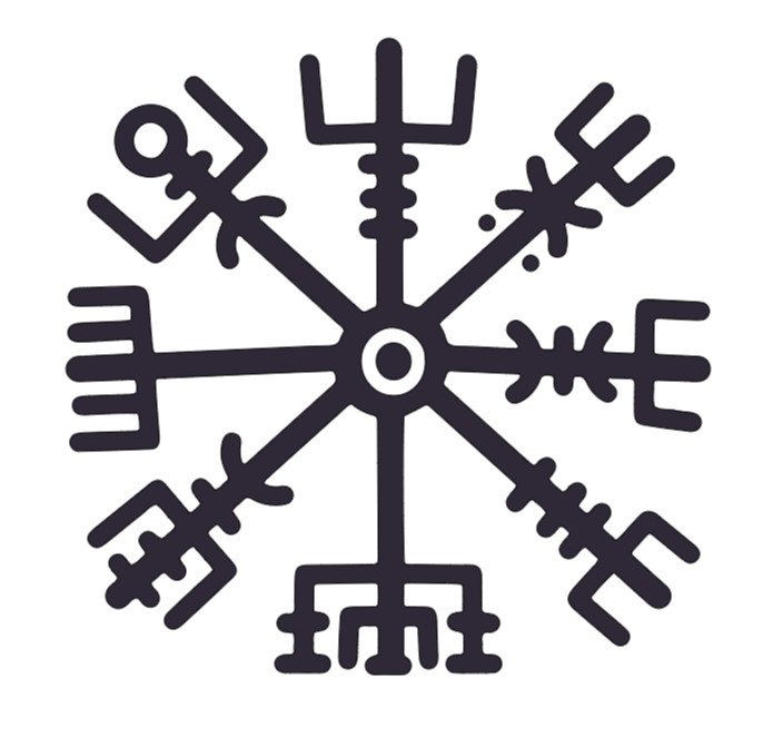 Vinyl Decal, Vegvisir, Glossy Black, Various Sizes, Indoor/Outdoor