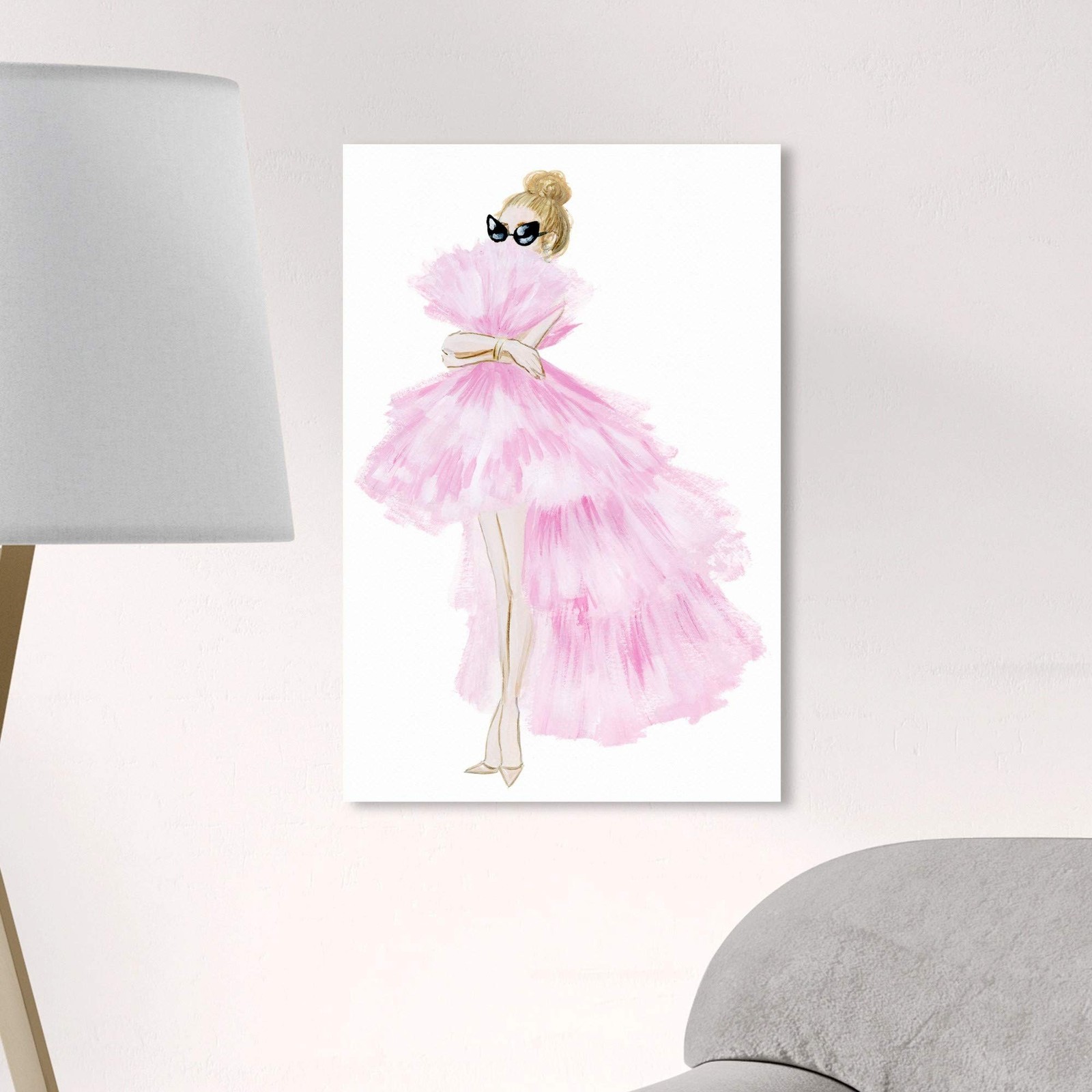 Wynwood Studio Fashion and Glam Wall Art Canvas Prints 'Pink Tutu Dress' Home…