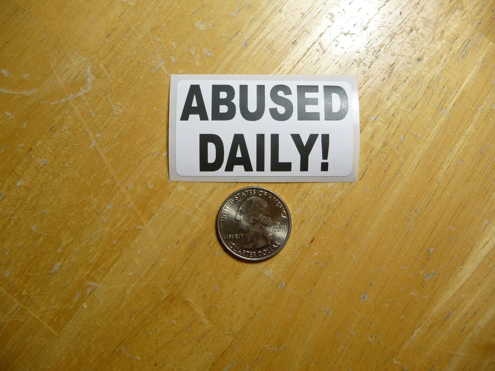 ABUSED DAILY STICKER DECAL 1 – 50 BULK PACK FUNNY DRIVER COMMUTE RACING