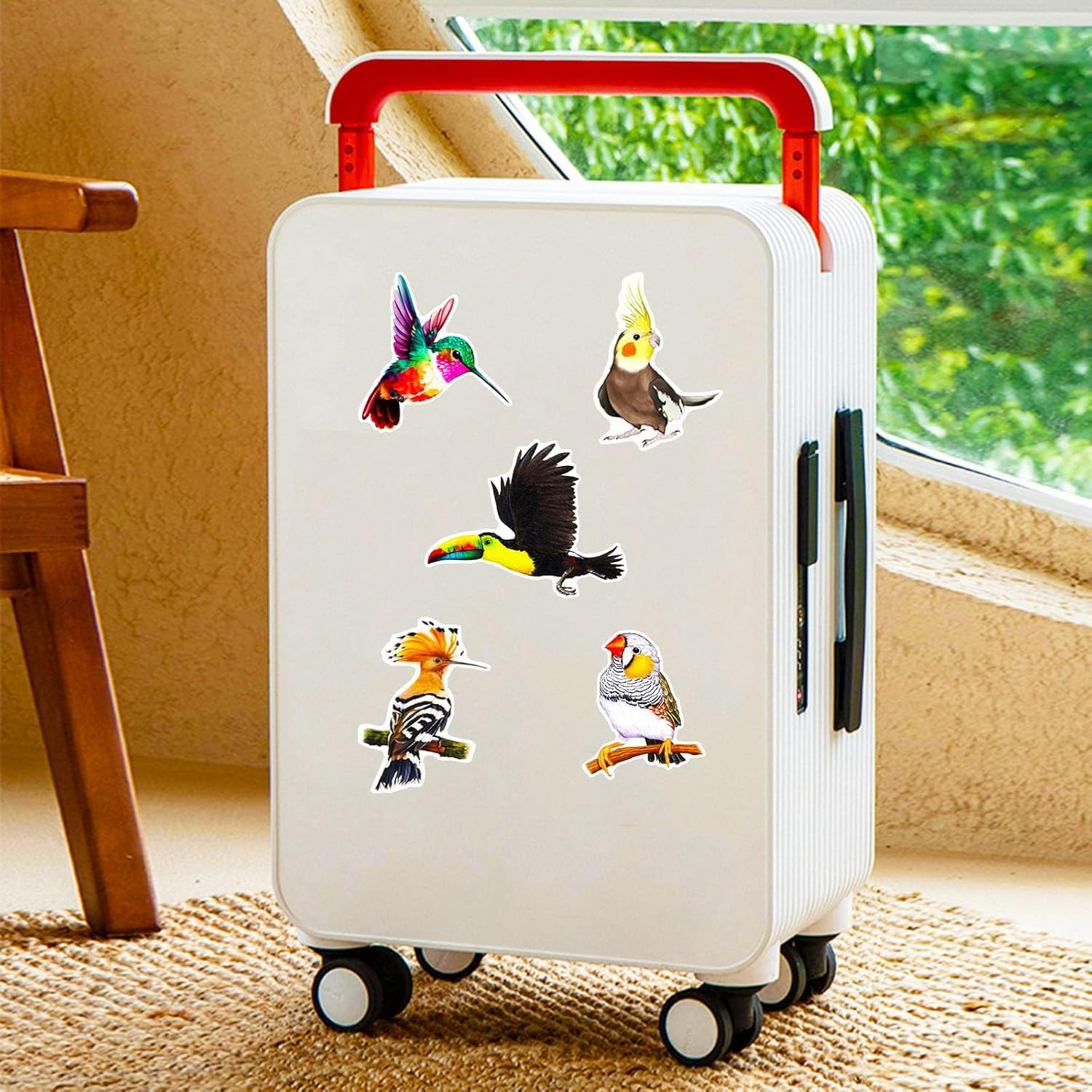 100 Pcs Birds Stickers Cute Bird Animals Stickers, Vinyl Waterproof Birds Sticke