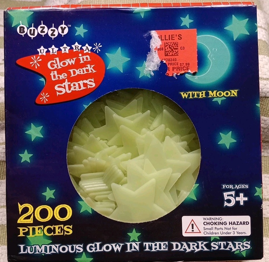 Ultra Glow In The Dark Stars 200 Adhesive Pieces With Moon