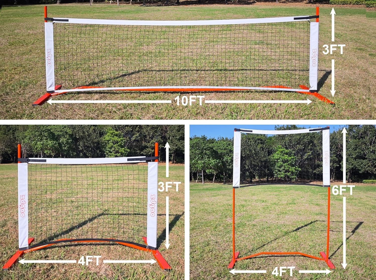 Small Pickleball Net Set- 10FT Mini Pickleball Net, 4FT Adjustable Height Dink T