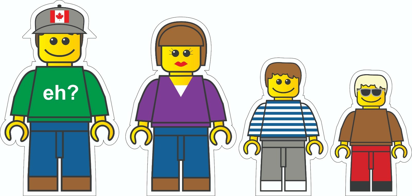 Lego Inspired Brick Mini Figure Family Caricature Vinyl Decal Sticker Car Laptop