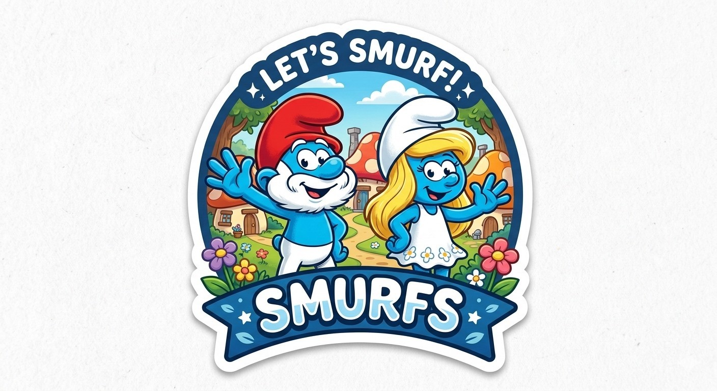 Cute Smurfs Sticker Decal Phone Laptop