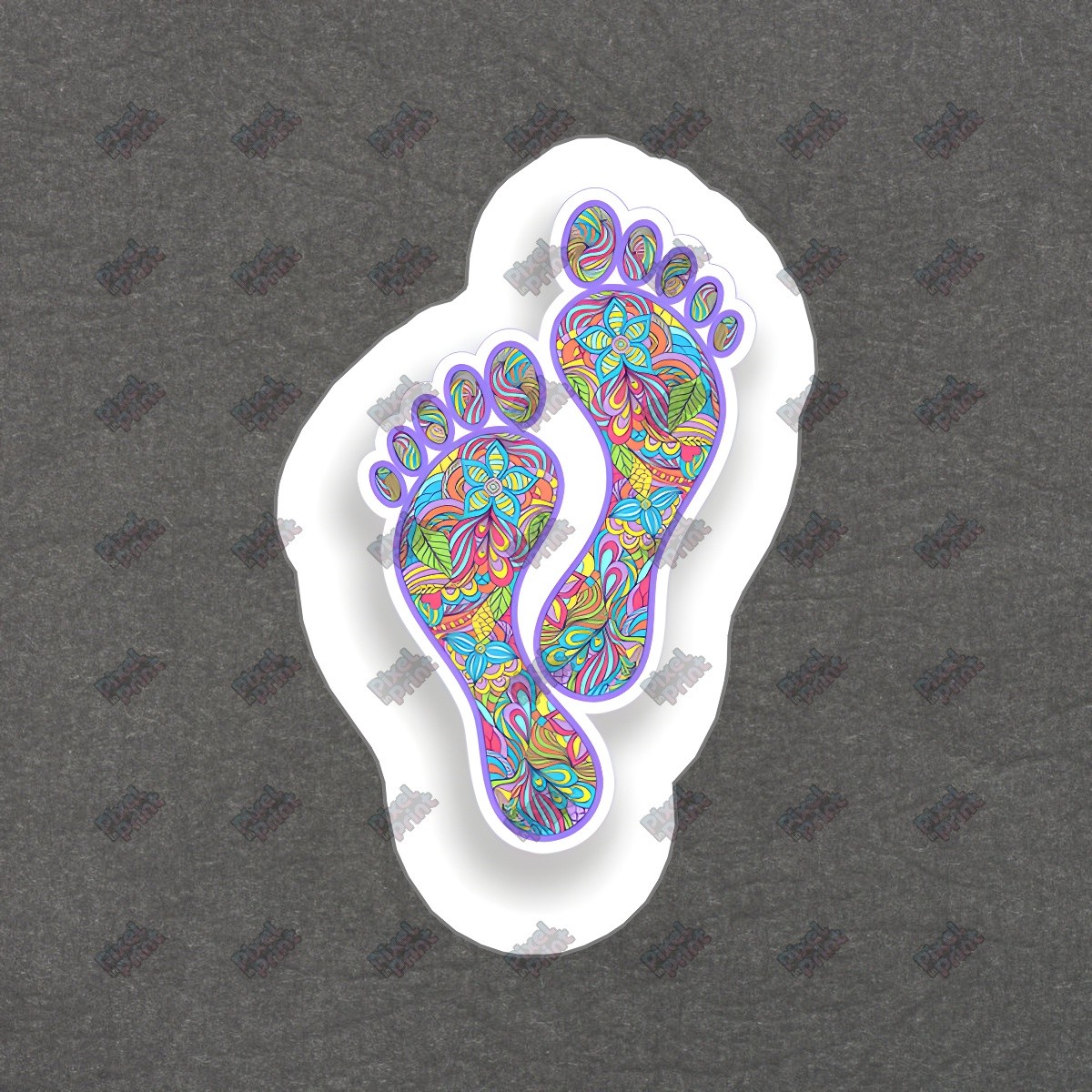 Colorful Mandala Feet Vinyl Sticker Boho Décor, Laptop Decal, Water #172980