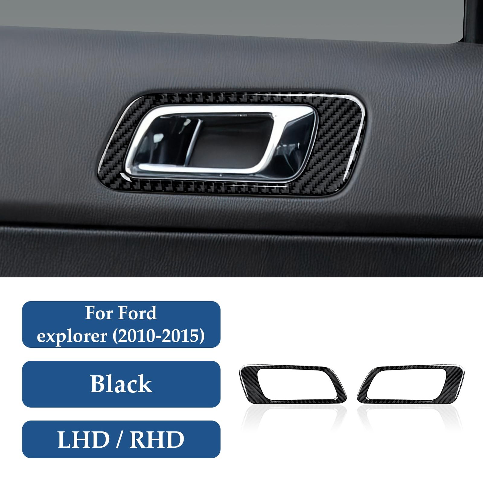 Car Rear Inner Door Bowl Sticker Carbon Fiber Decal Interior Trim Cover for F…