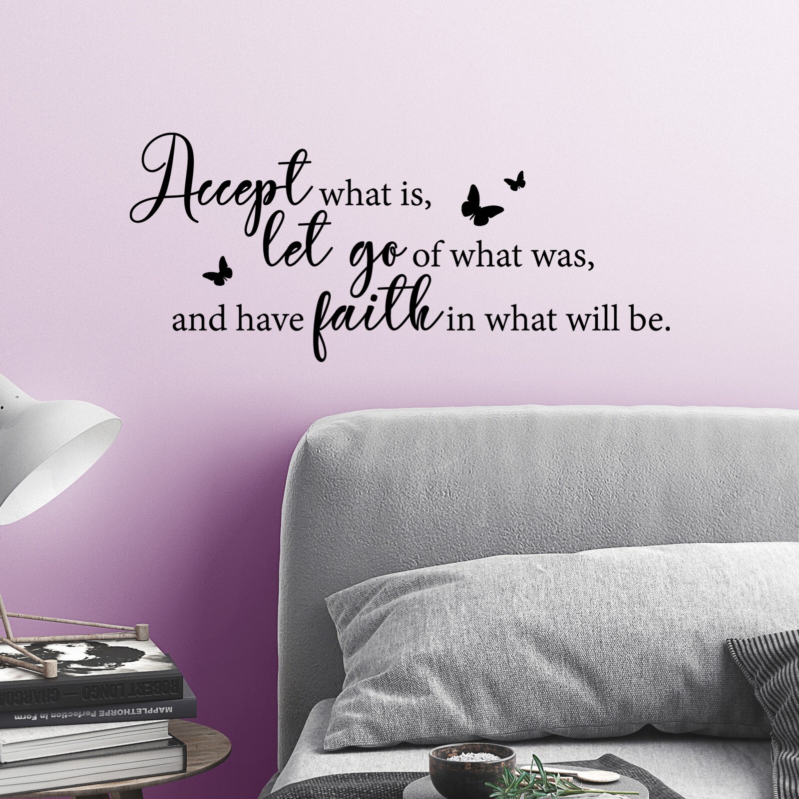 Accept What Is Inspirational Wall Decal Quote Sticker Positive Mindset Decor