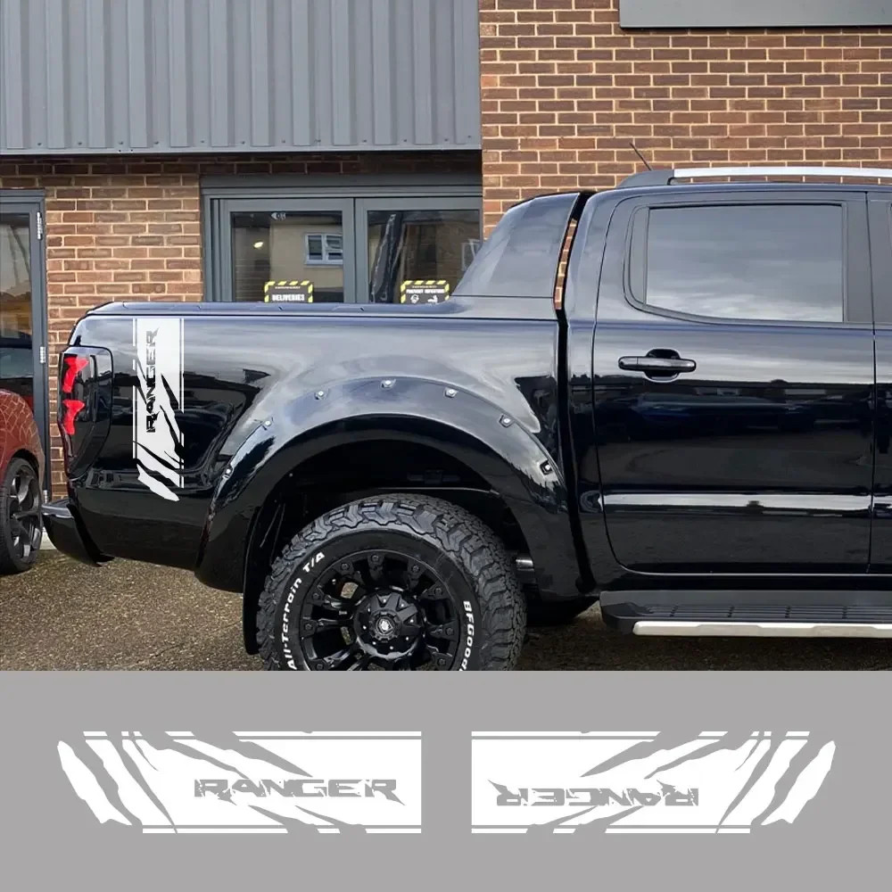 Aftermarket Rear Bed Side Stripe Decal for Ford Ranger Raptor | 2-Piece Vinyl Tr