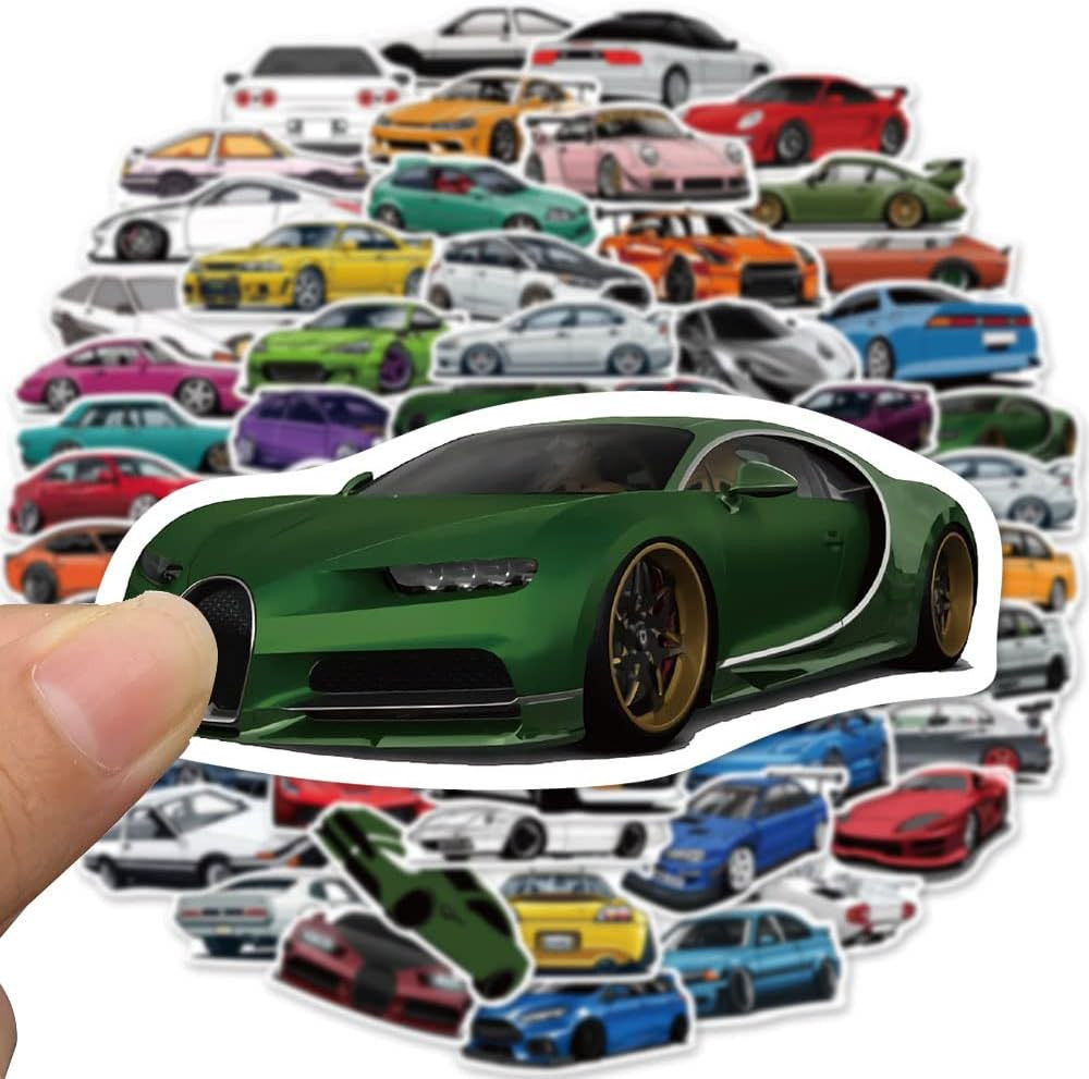 100 Pack Racing Car Stickers – Waterproof Stickers for Kids, Adults – Laptop, Gu