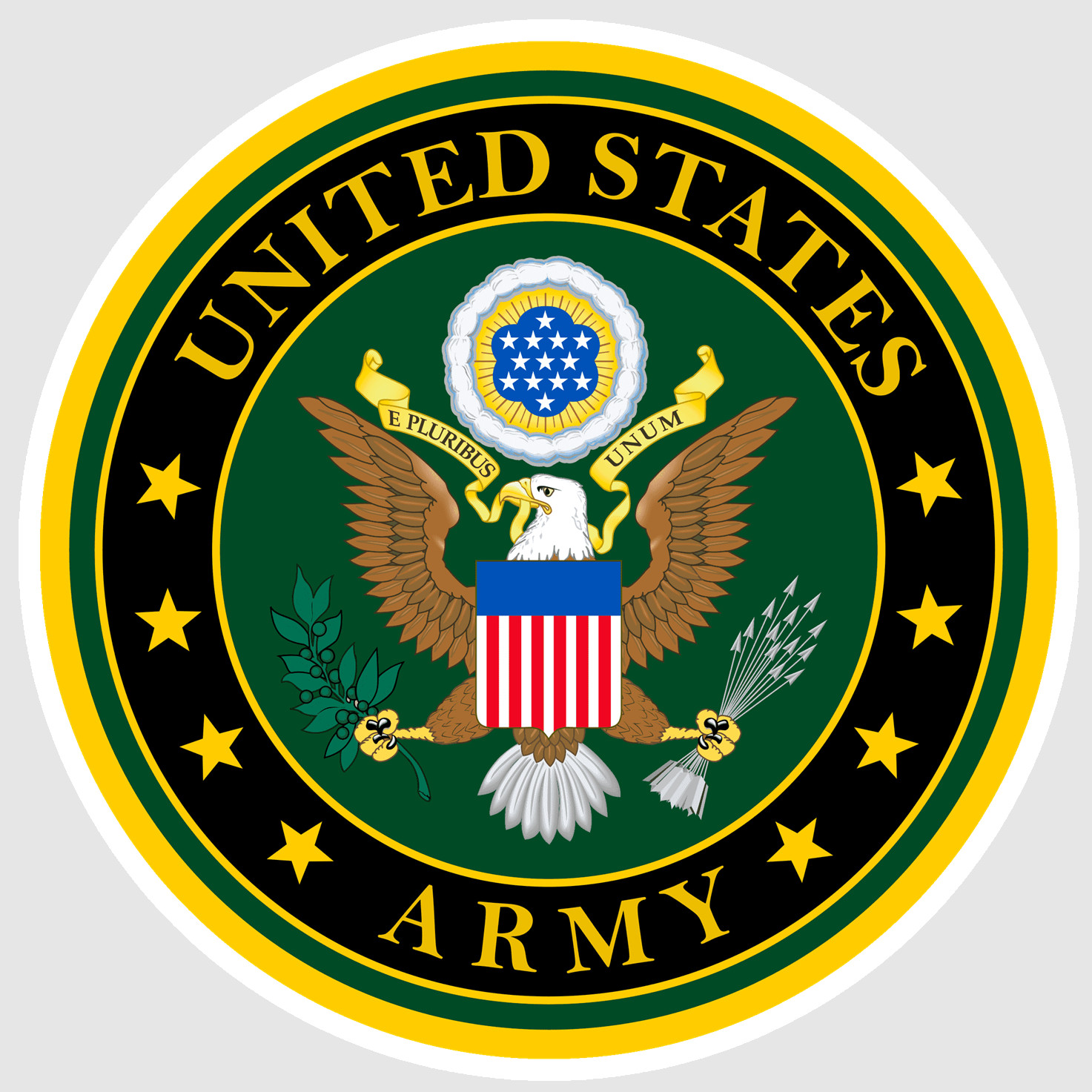 US Army Decal Sticker United States Military Veteran Logo Seal Flag 03