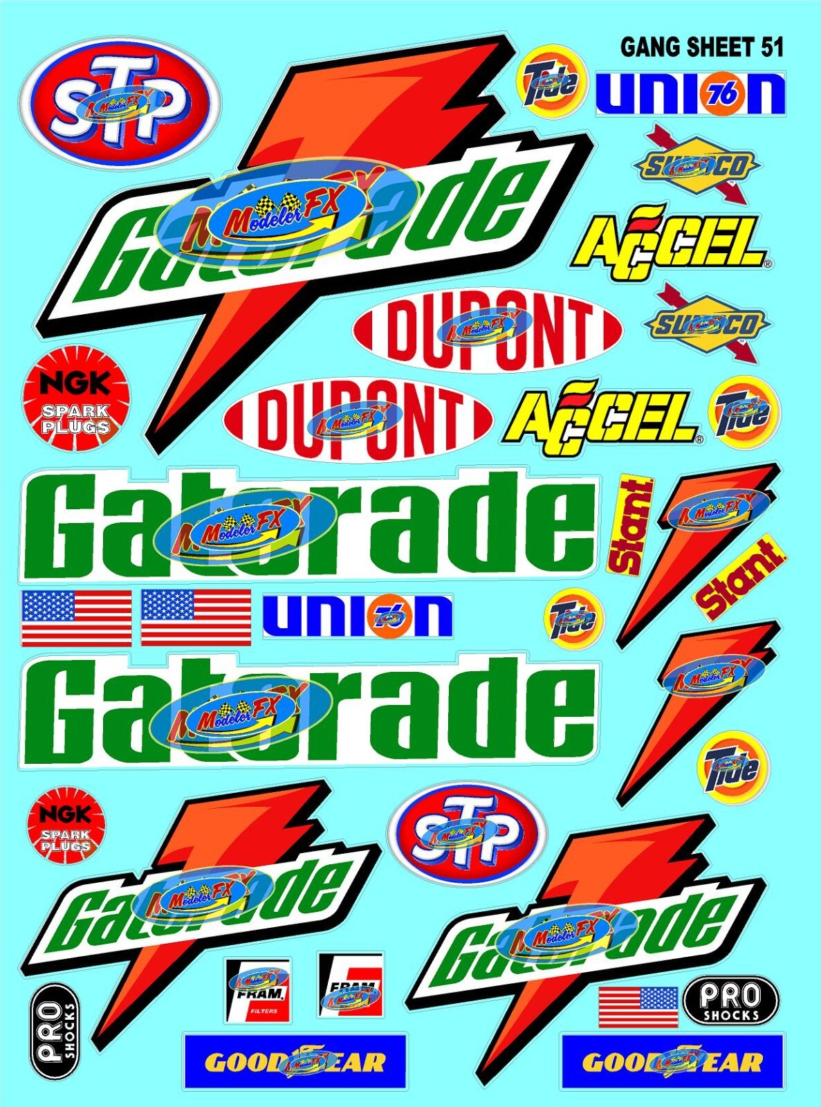 Clear Matte Finish Vinyl Sticker Sheet#51 -R/C MODEL Decalfits 1/10-1/16 Scale