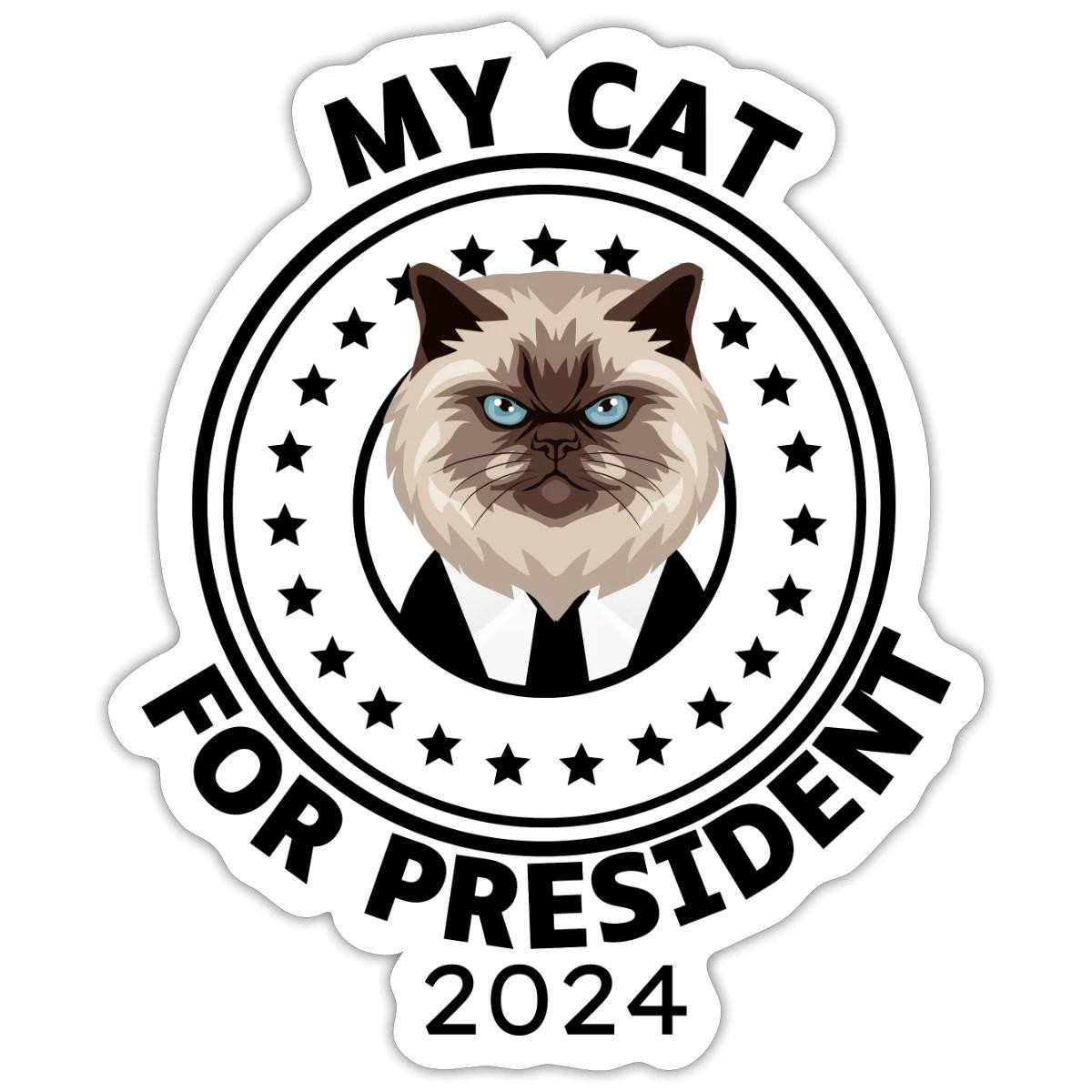 My Cat For President Sticker, max. 4 x 4"