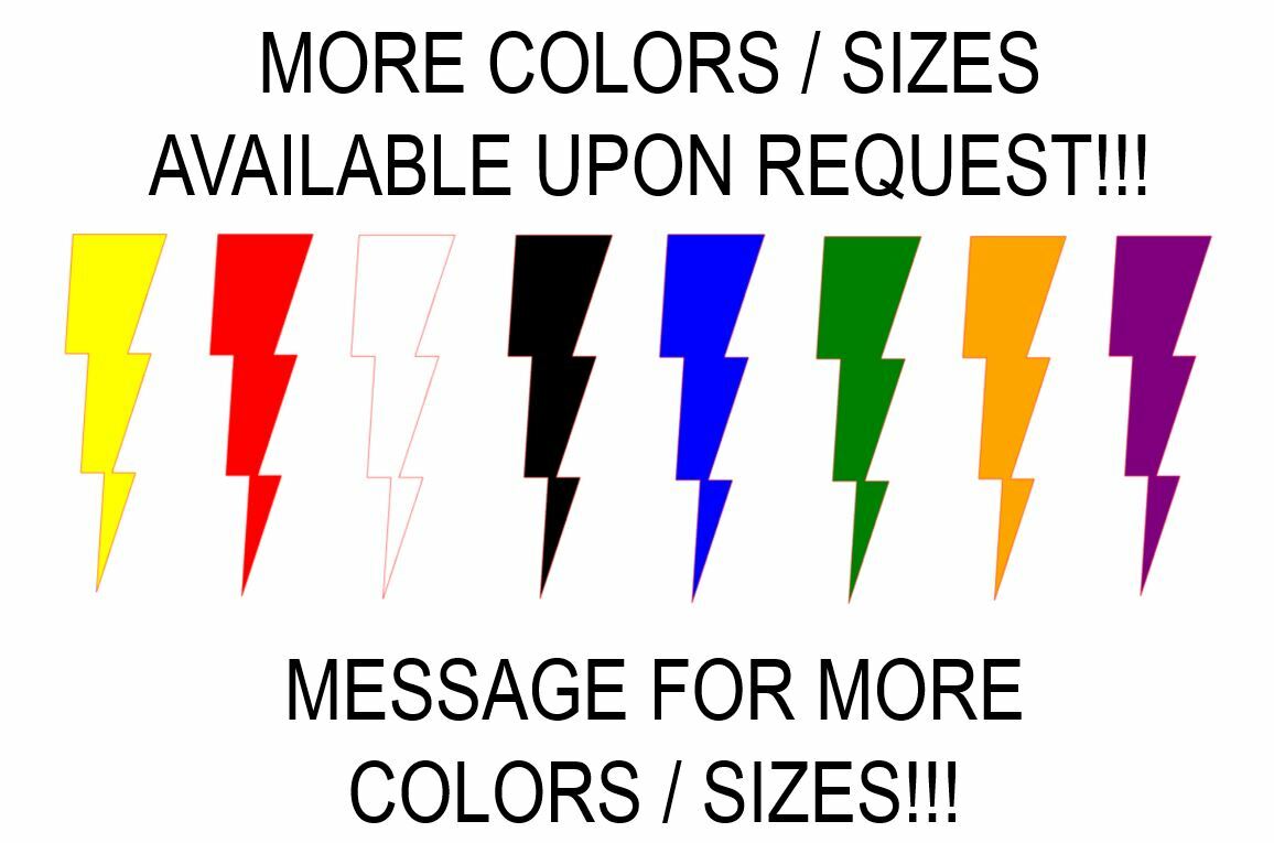Lightning Bolt Vinyl Stickers! Multiple Bolts! Choose Your Size and Color Sheet!