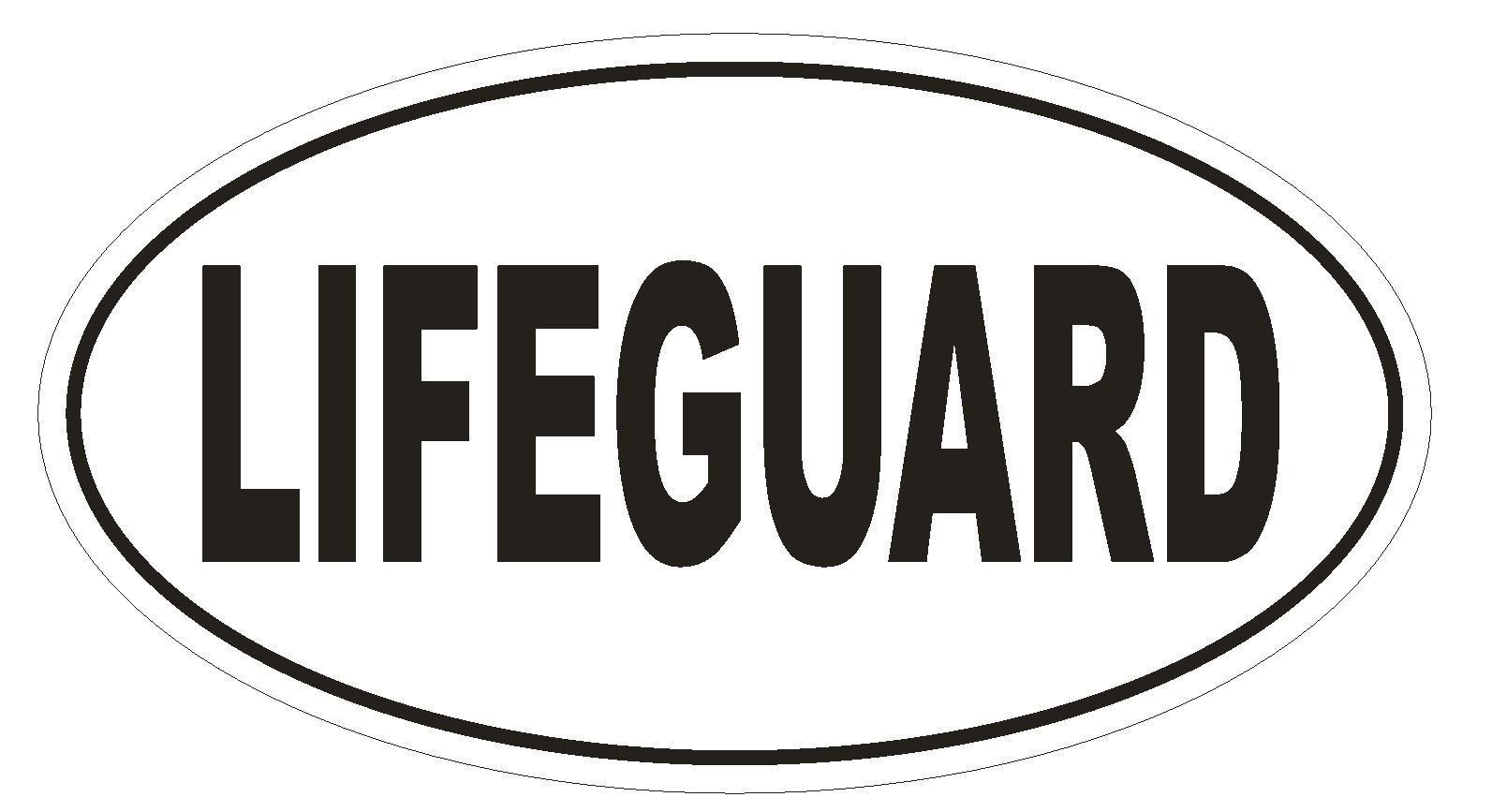 LIFEGUARD Oval Bumper Sticker or Helmet Sticker D2000 Euro Oval Beach Swimming