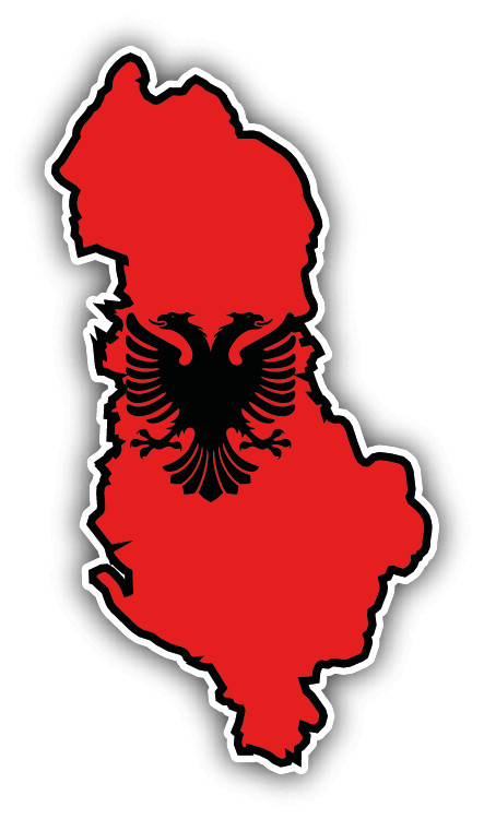 Albania Map Flag Car Bumper Sticker Decal