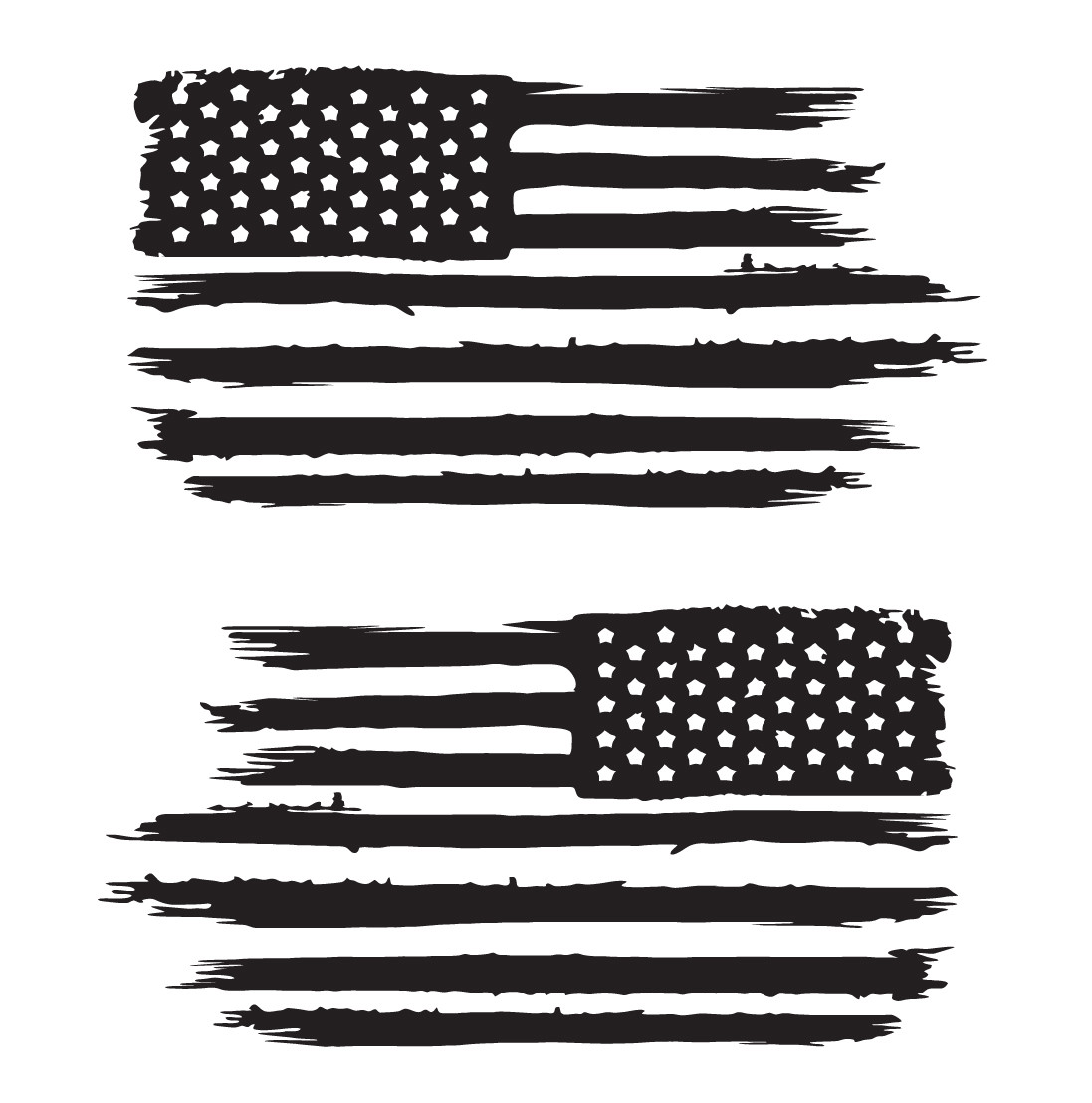 Set of 2 Distressed American Flag Decals Car Window Stickers Veteran USA #1