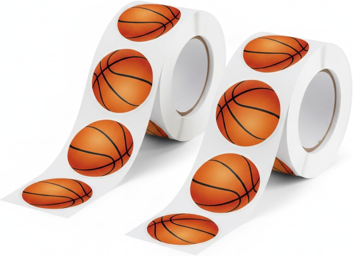 1000PCS Basketball Stickers Roll, Self-Adhesive Sports Ball Labels