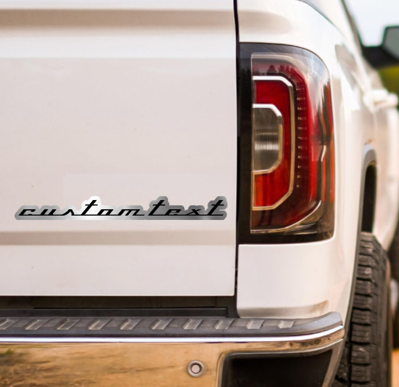 Custom Car Emblem Engraved Badge BRUSHED SILVER Custom Text Name Car accessories