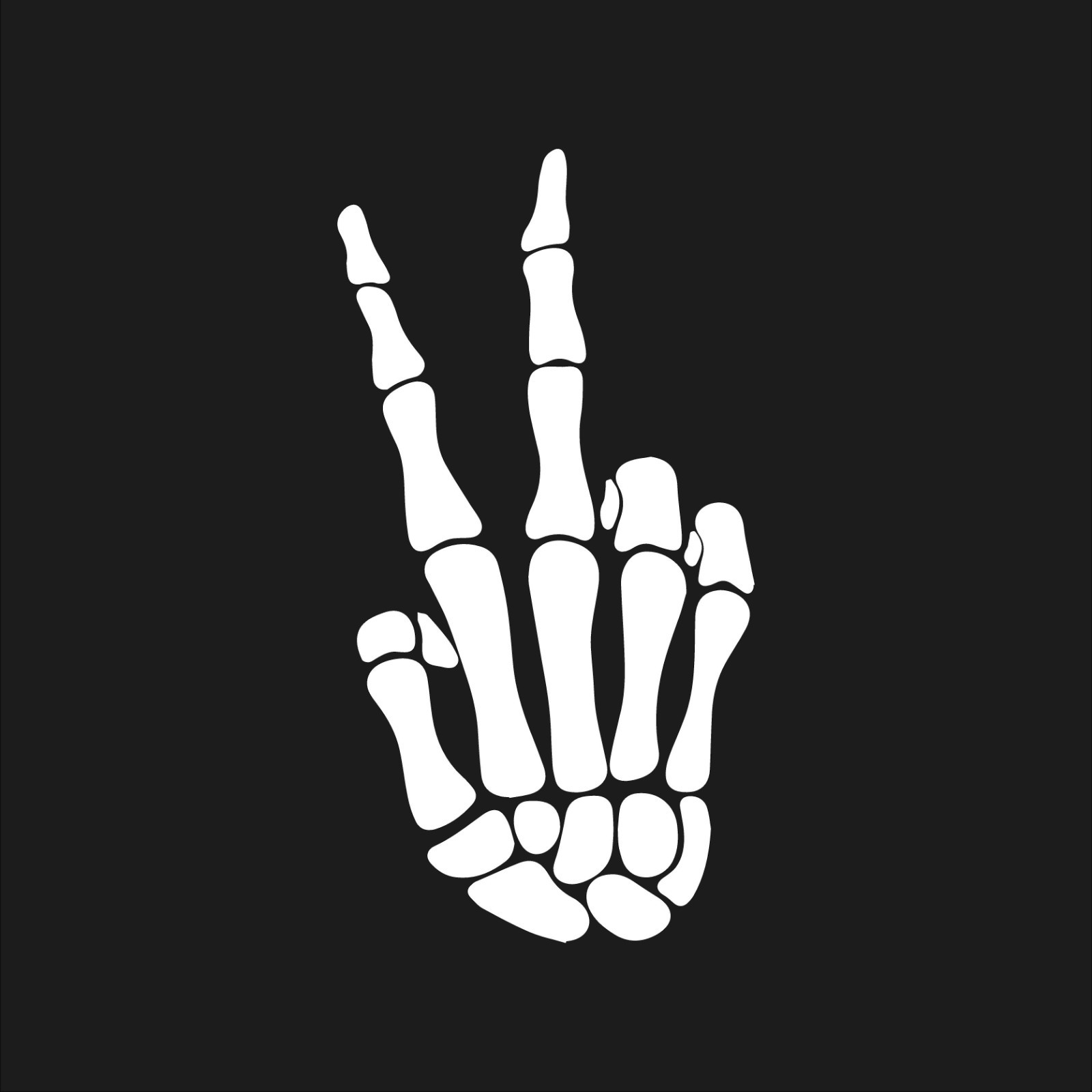 Skeleton Peace Sign Vinyl Decal Bone Fingers Car Window Laptop sticker