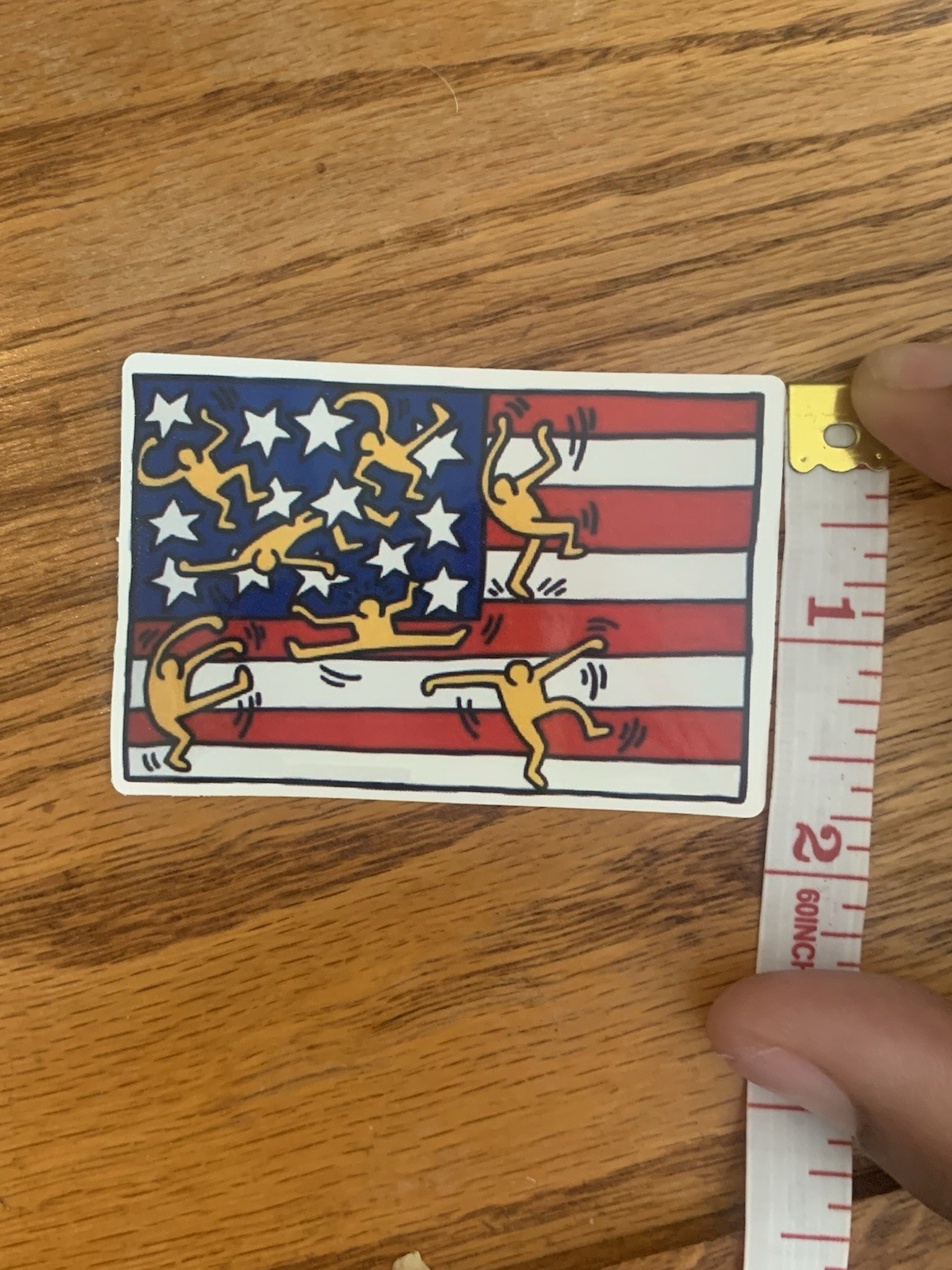RETRO 80s 90s STICKER DECAL SMALL 2 INCH AMERICAN RAP HIP HOP HIPSTER URBAN FLAG