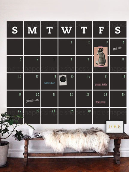 Chalkboard Calendar Wall Decal – Extra Large