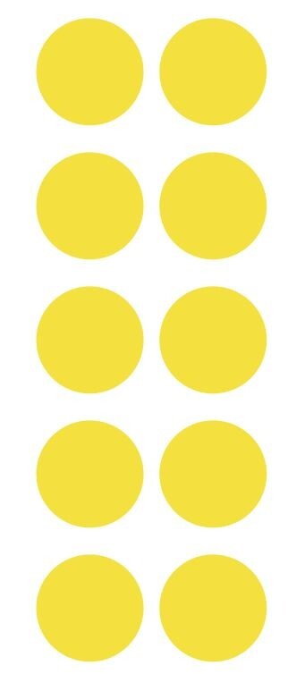 1.5" Light Yellow Round Label Dots Stickers Color Coding Inventory 1.5 Inch Dot