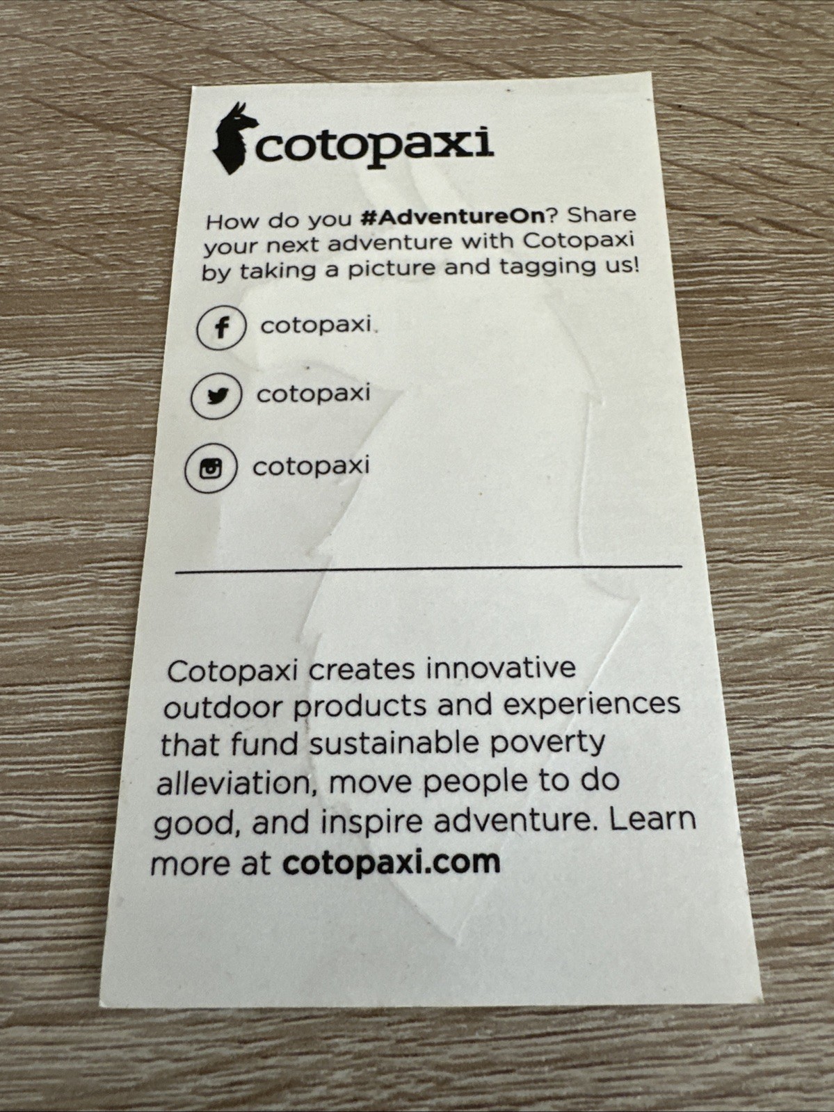 NOS Cotopaxi Llama Sticker Decal