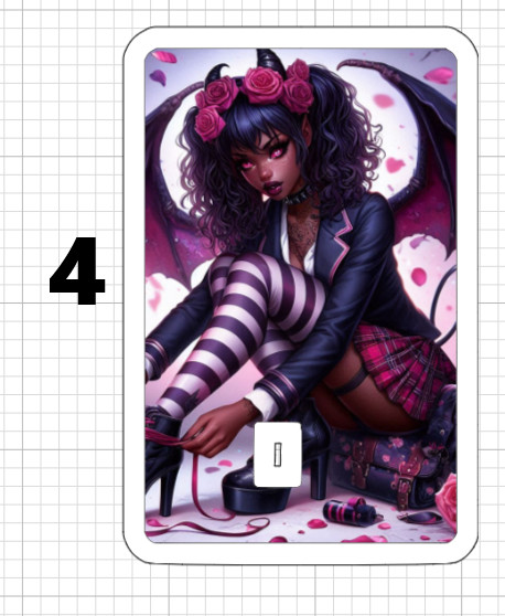 Goth Demon Girl Credit Debit ATM Card Skin Stickers Sexy Rose Succubus Love Dead
