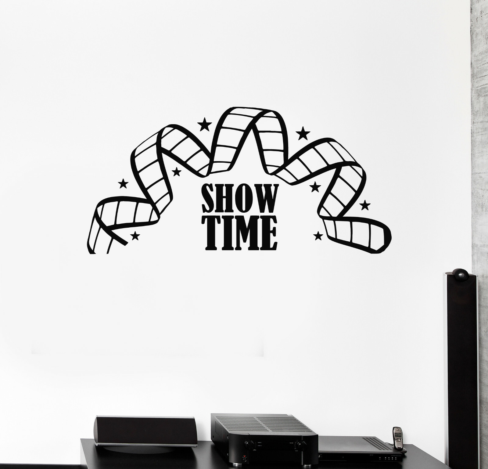 Show Time Vinyl Wall Decal Film Strip Cinema Movie Quote Sticker Mural (ig5295)
