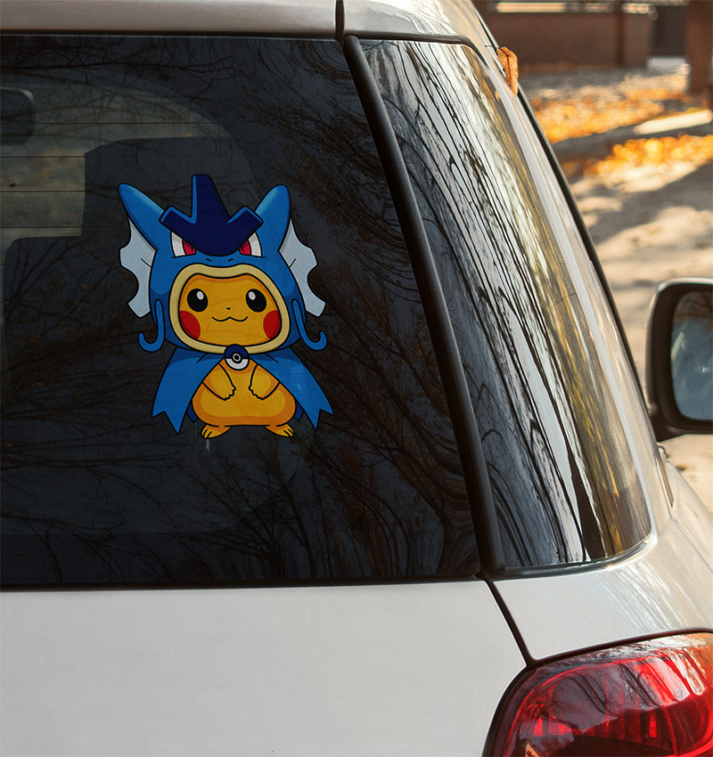 Poncho Pikachu Gyarados Costume Vinyl Decal Sticker – Cute Pokémon Art –