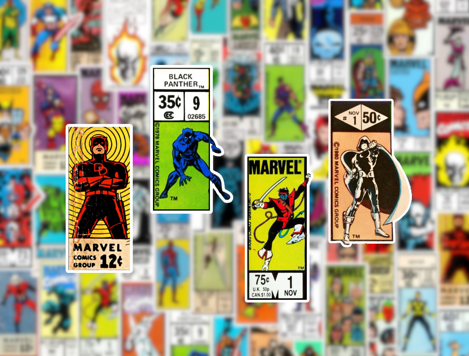 25/50 Marvel Corner Art Sticker Pack – Waterproof Vinyl – Comic Spiderman Thor