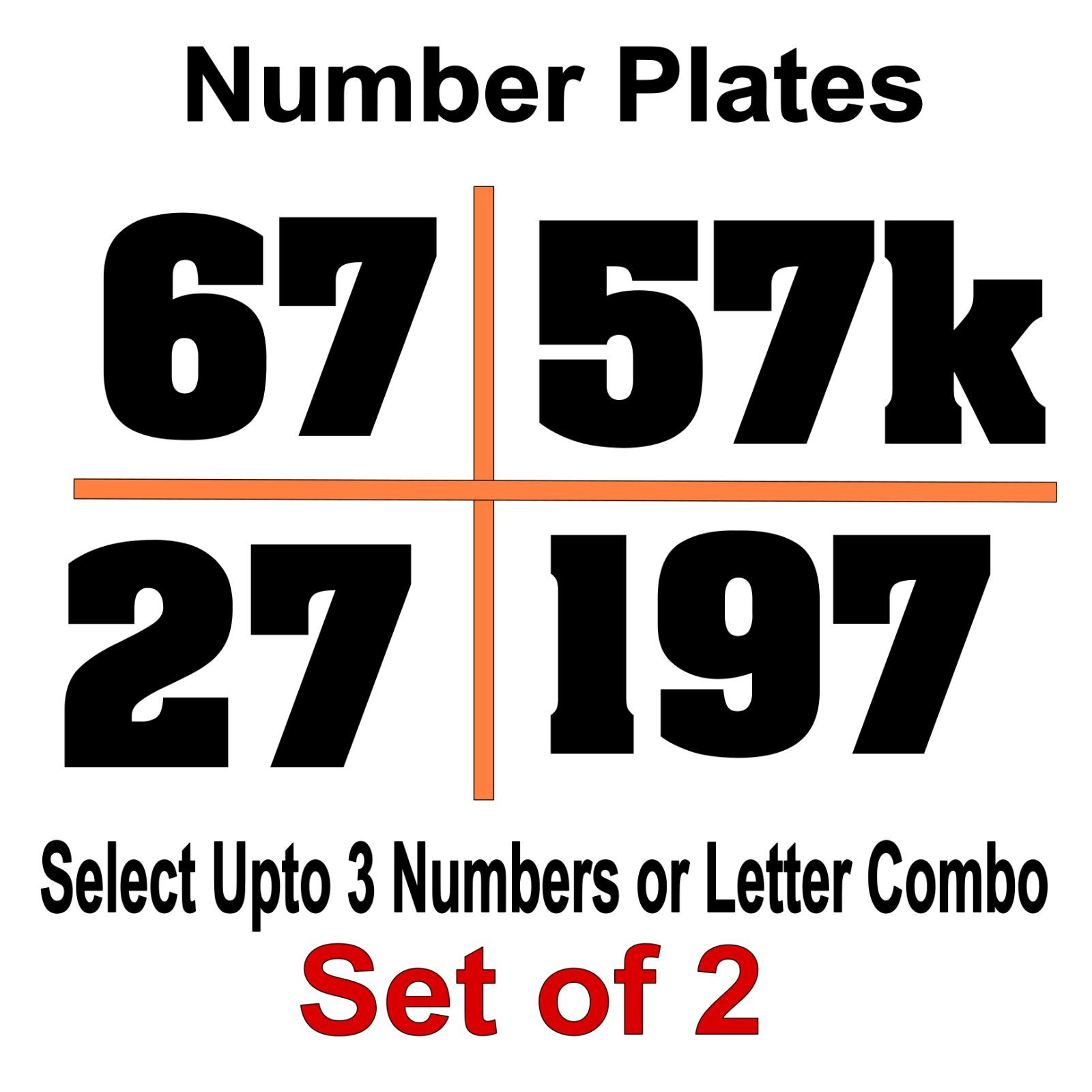 Custom Racing Number Plate Vinyl Decals – Kart MX Dirt Bike Select Color & Size