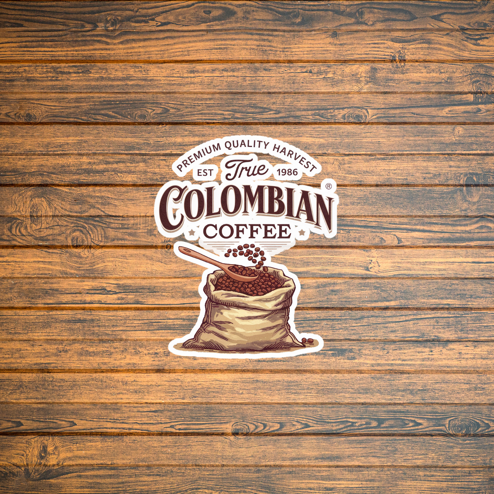 Vintage Colombian Coffee Burlap Sack | Premium Quality Harvest Est. 1986 #2433