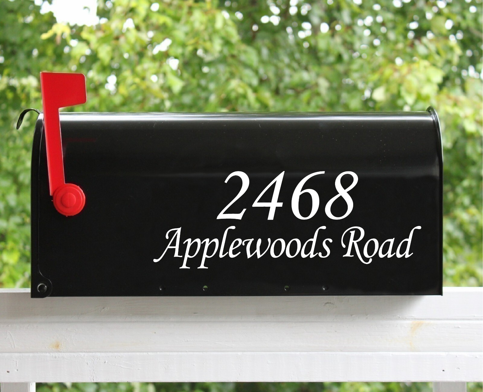 Set of 2 – 11" x 3"- 4" Custom Mailbox Decals Sticker Street Numbers, Many Fonts