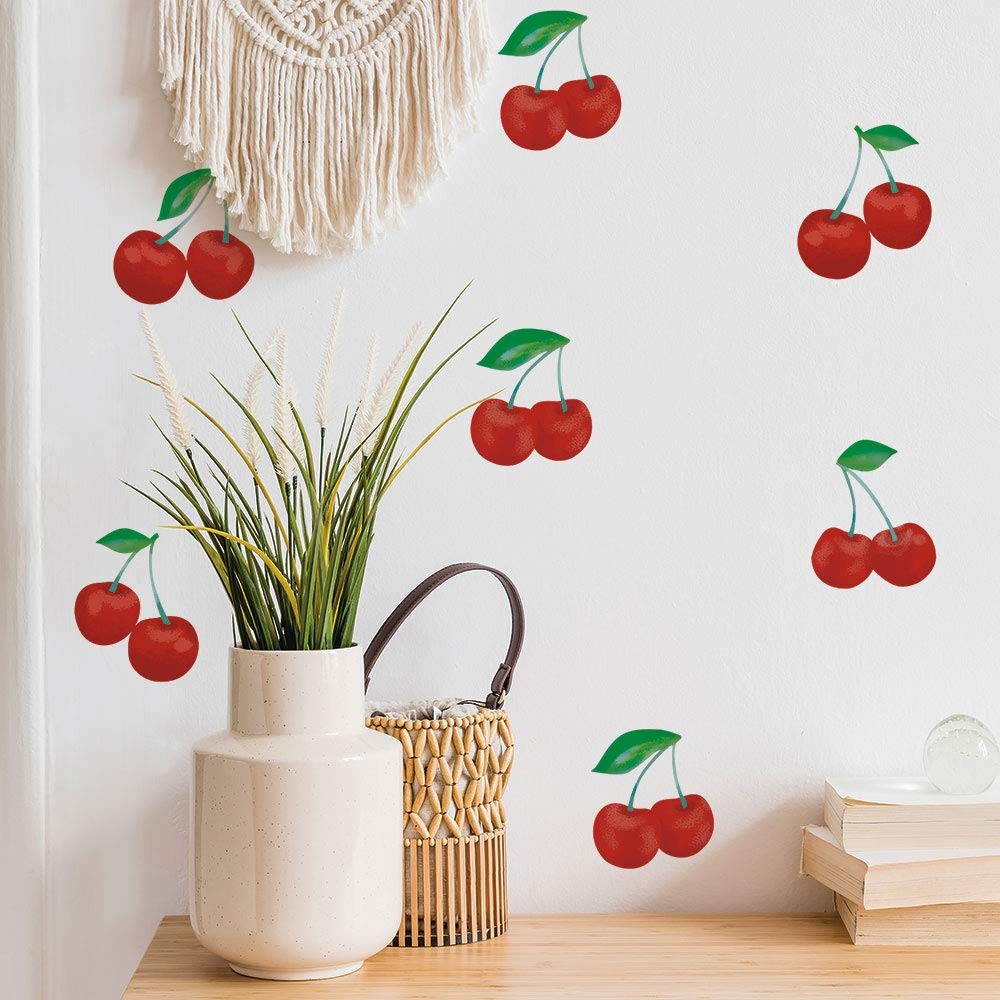 Cherry Peel and Stick Wall Decals, red
