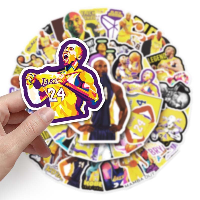 51 PC Self-Adhesive Custom Vinyl PVC Stickers – Basketball Kobe Bryant Inspired
