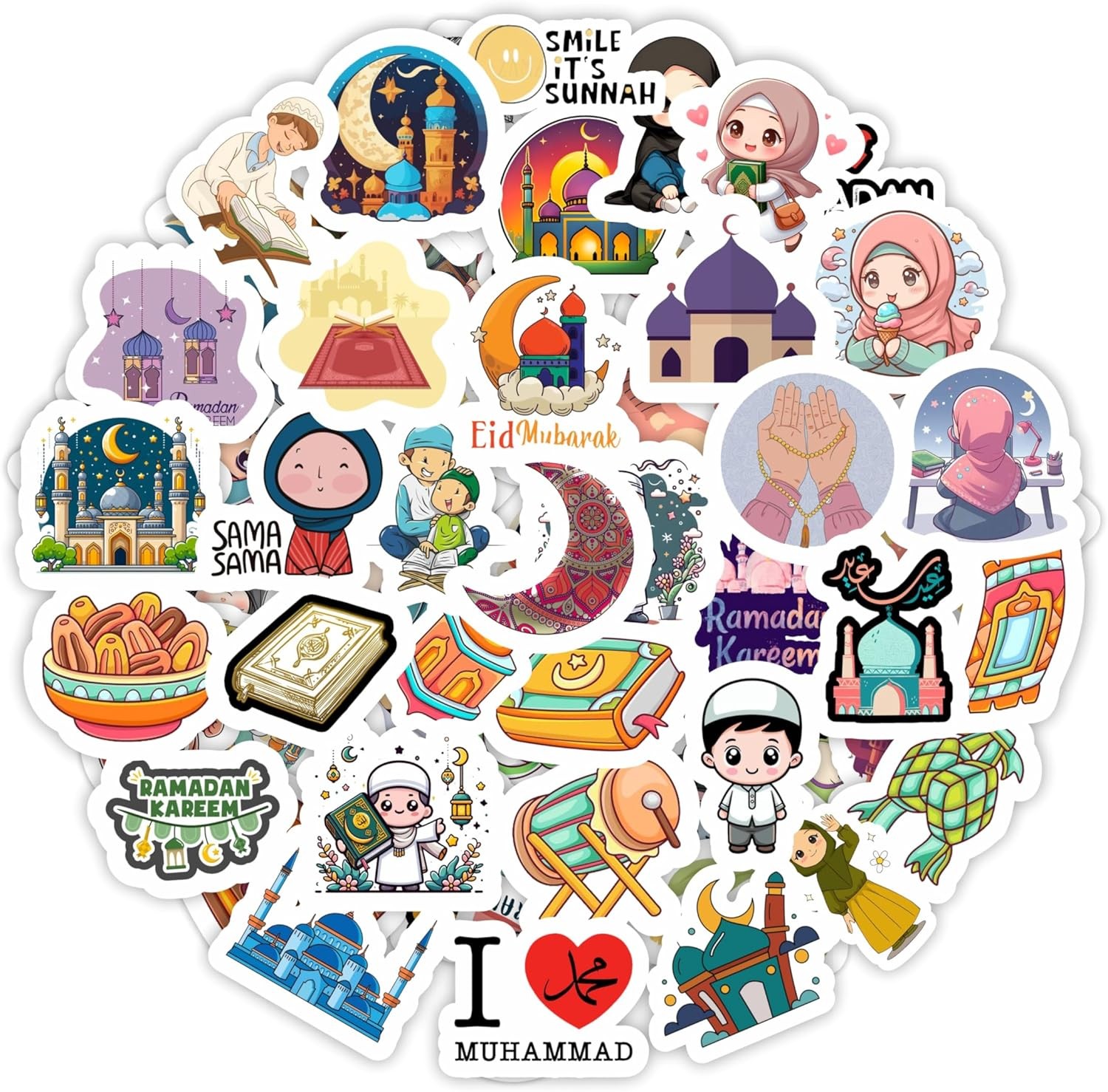 BulbaCraft Islamic Stickers for Ki_ds, Muslim Stickers for Water Bottle and Lapt