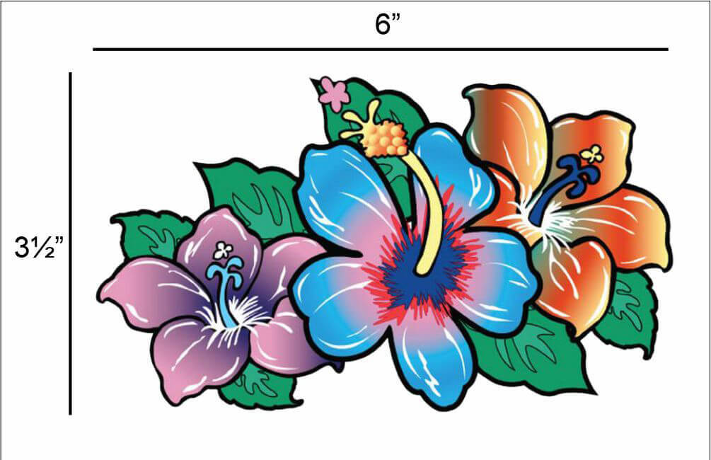 Hibiscus Flowers Die Cut – Postcard Sized Vinyl Sticker 6" x 3.5"