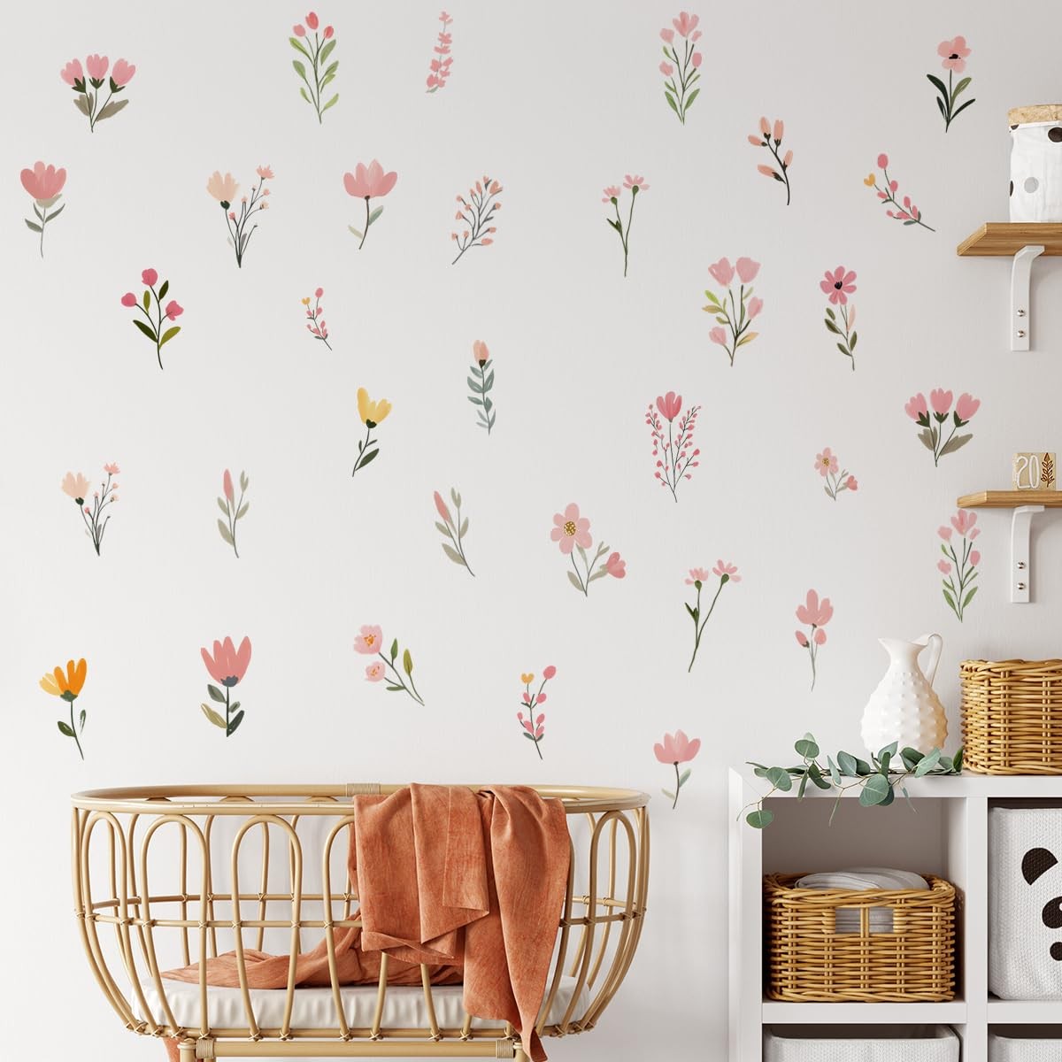 Flower Wall Decals，Boho Flower Wall Decals，Wildflower Sticker，Peel and Stick …