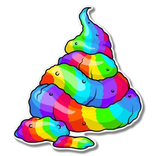 Rainbow Poop Funny Car Laptop Phone Vinyl Sticker – SELECT SIZE