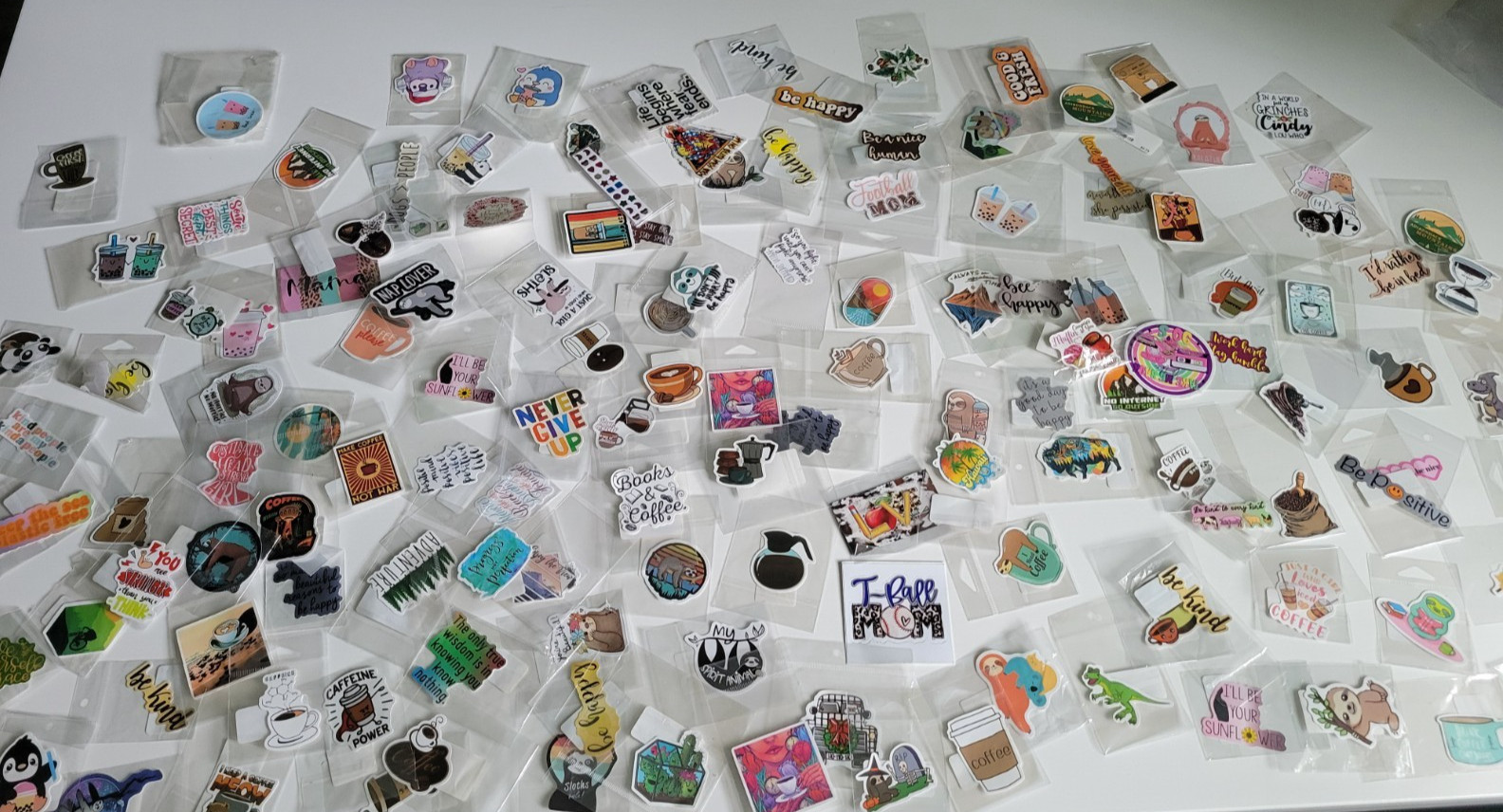 Large Lot of Miscellaneous Stickers Mixed Designs Vinyl Decals Assorted Bundle