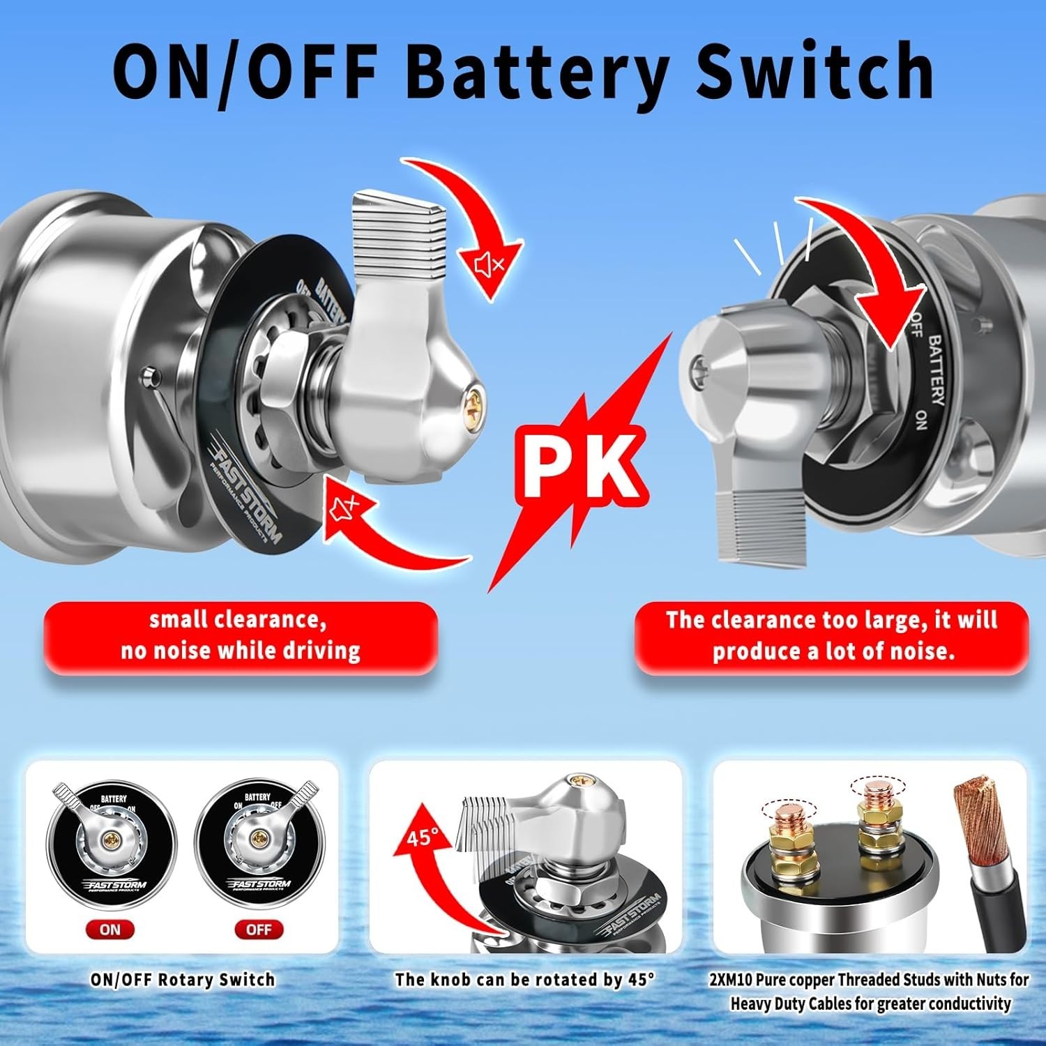 200A 12-48V High Current Master Battery Disconnect Switch Battery Power Cut Off