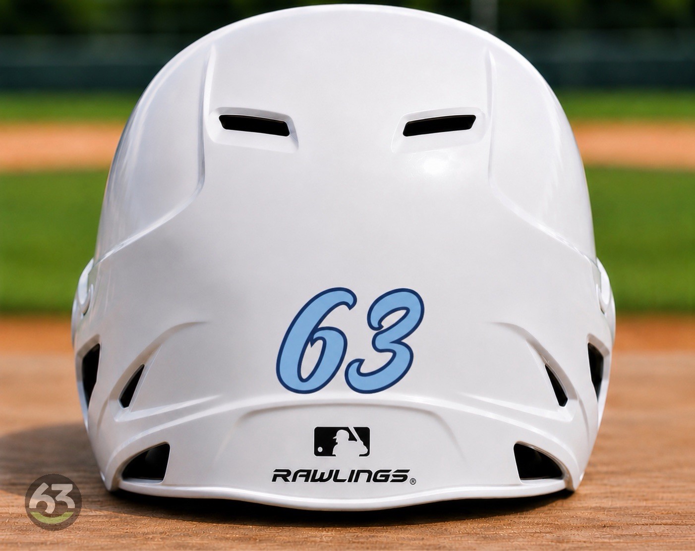 Set of TWO personalized Vinyl Sports Helmet Number Decals Baseball Softball