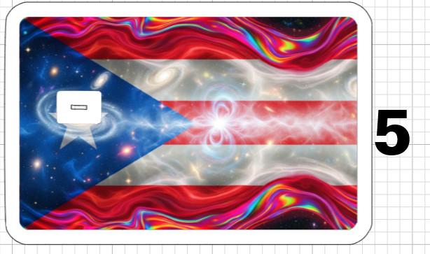 Acid Trip Puerto Rican Flag ATM Debit Credit Card Skin Sticker Rico