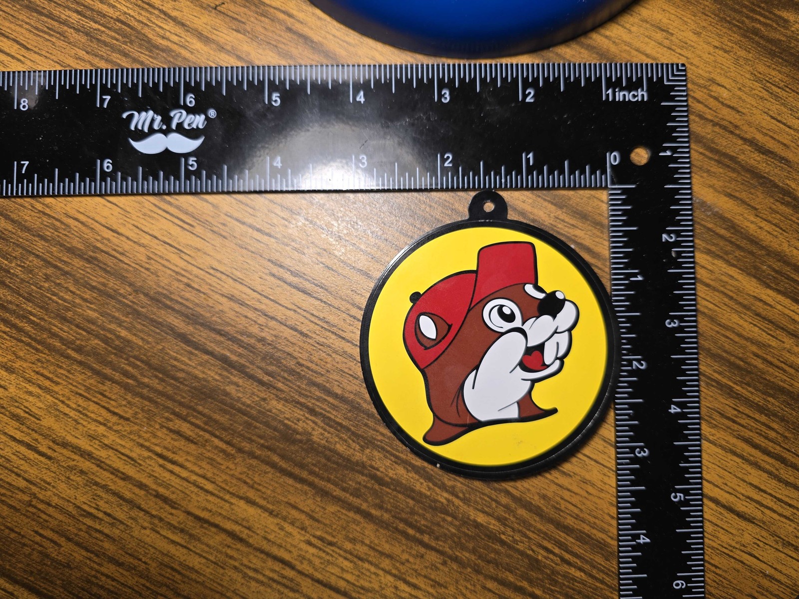 Buc-ee's Beaver Logo 3 Inch Round Sticker with Rigid Cardstock Hanging Back F547